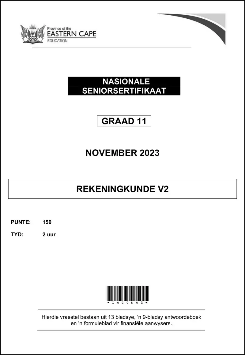 Accounting P2 Gr11 QP Nov2023 Afr D