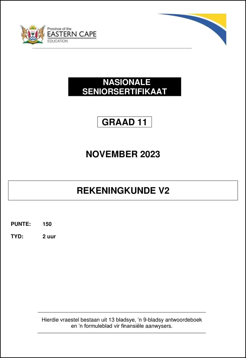 Accounting P2 Gr11 QP Nov2023 Afr