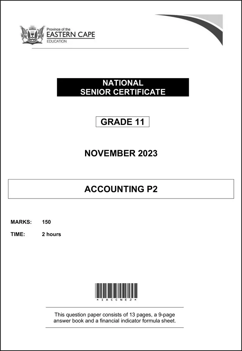 Accounting P2 Gr11 QP Nov2023 Eng D