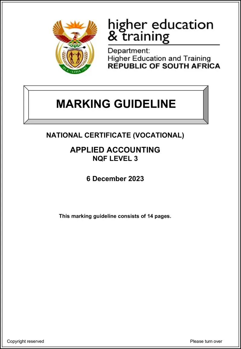 Nc180 Applied Accounting L3 Memo Nov 2023 Signed Off