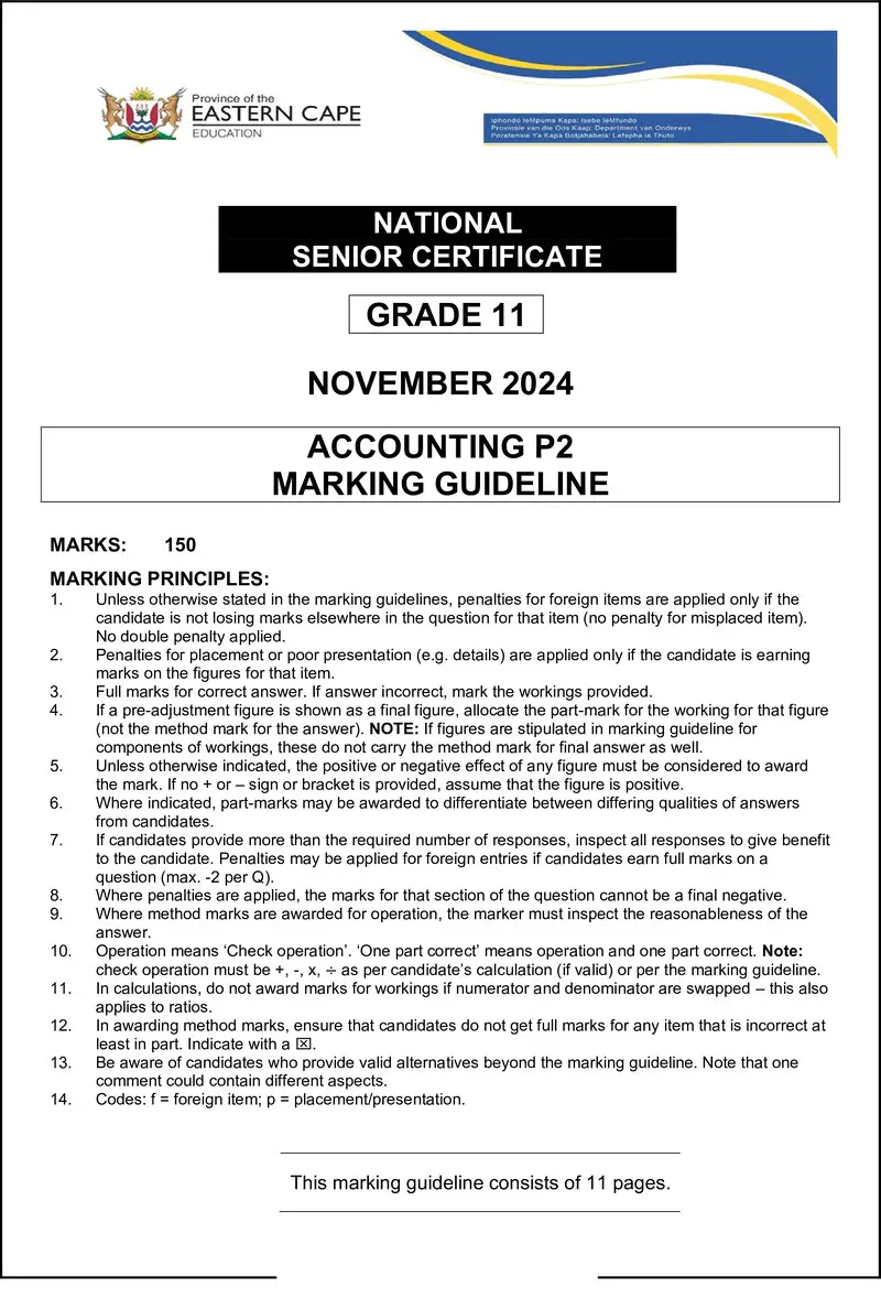 Accounting P2 Memo Gr11 Nov 2024 Eng