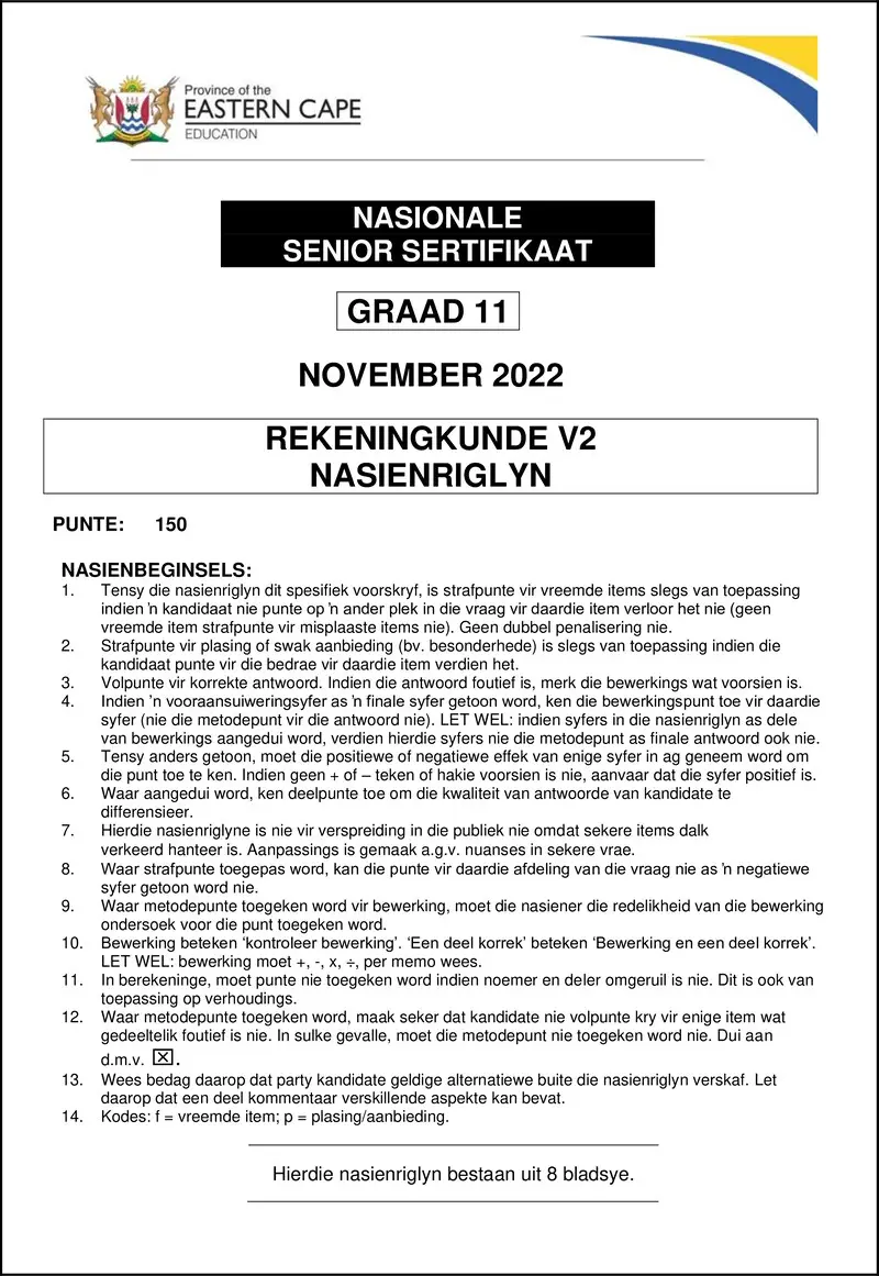 Accounting P2 Memo Gr11 Nov2022 Afr