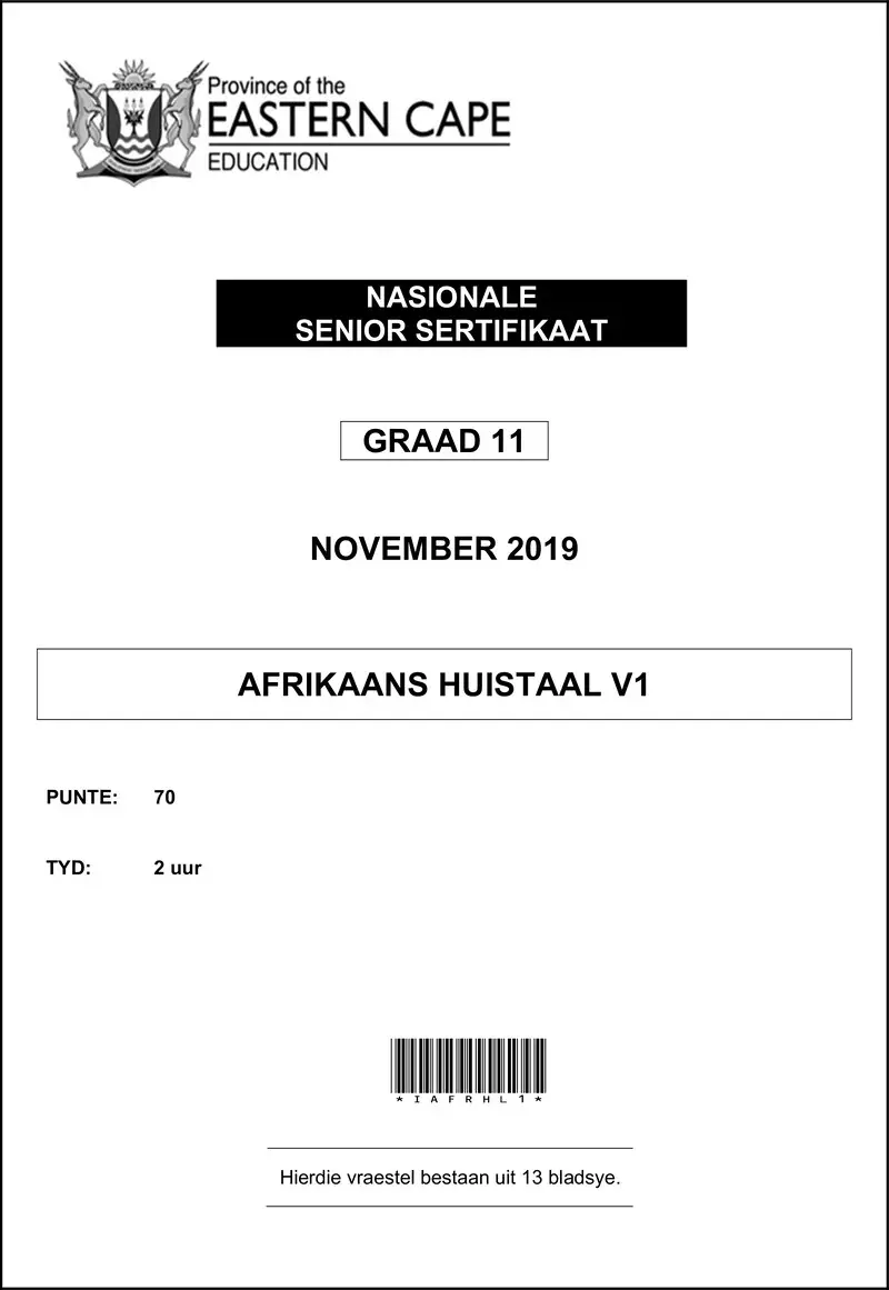 Afr Hl P1 QP Nov 2019 D