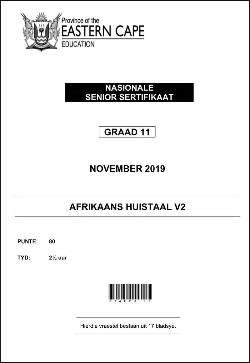 Afr Hl P2 Gr11 QP Nov 2019 D