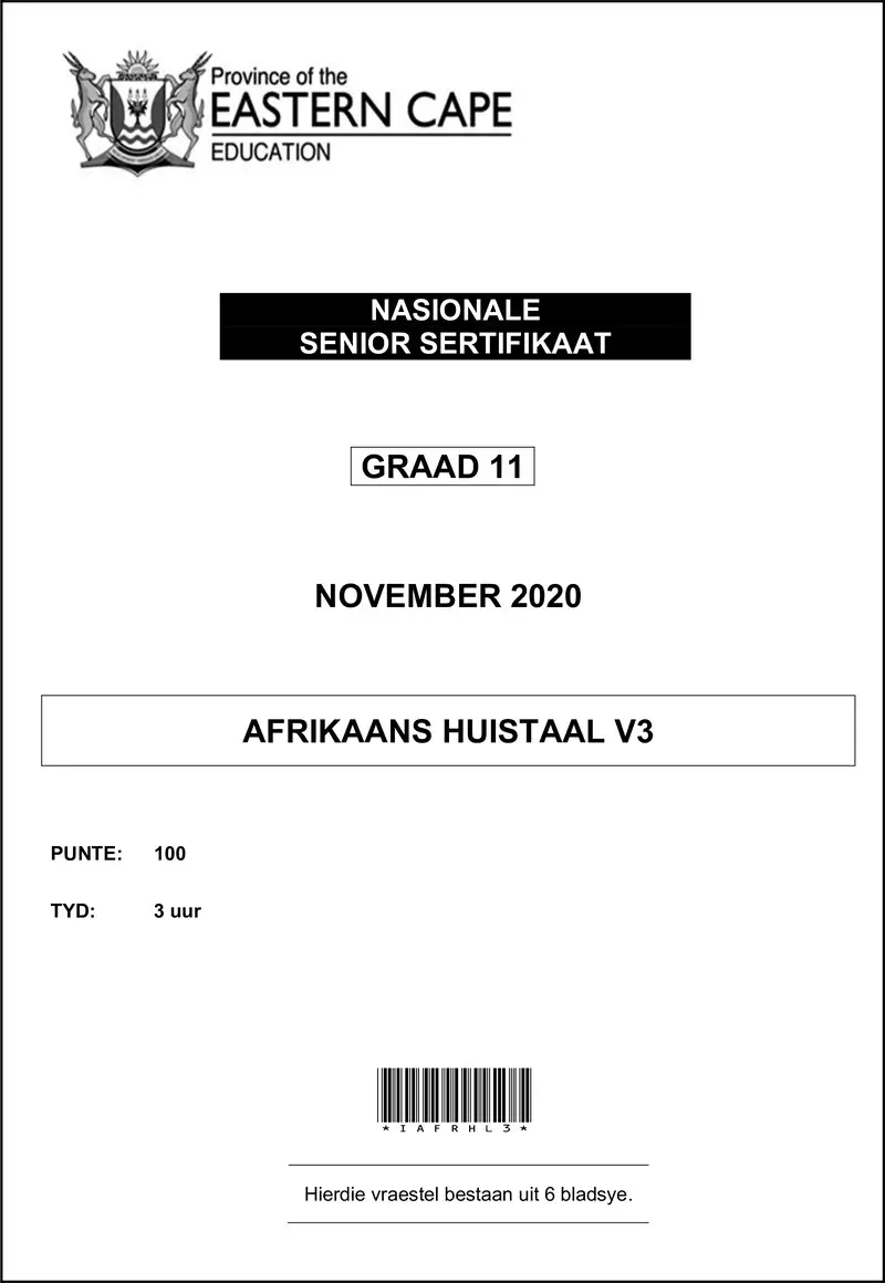 Afr Hl P3 Gr11 QP Memo Nov 2020 D