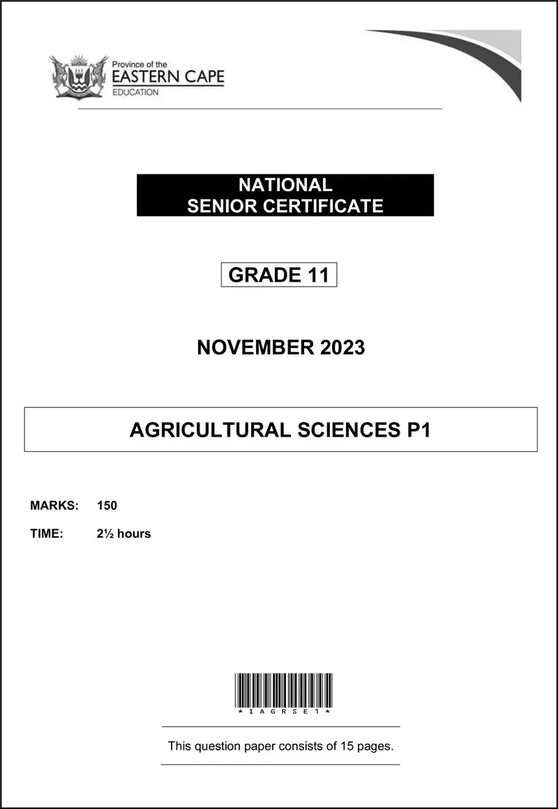 Agric Sciences P1 QP Gr11 Nov 2023 Eng D