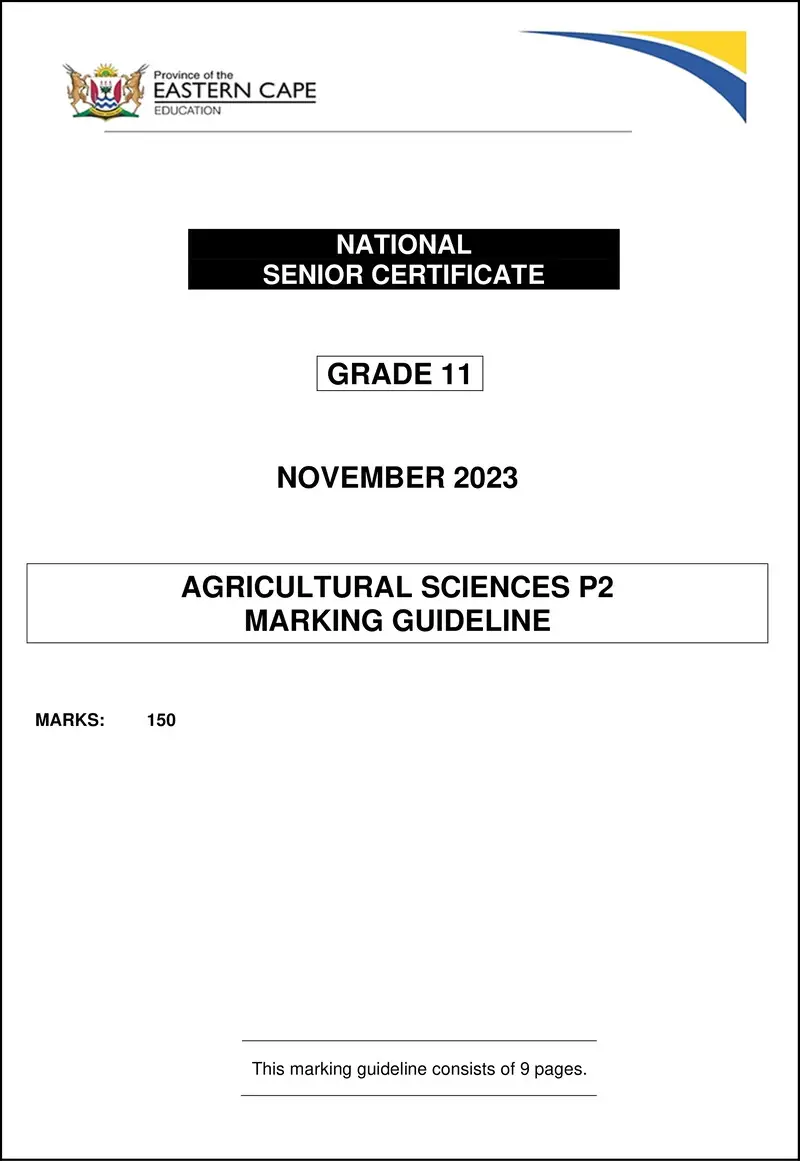 Agric Sciences P2 Gr11 Memo Nov2023 Eng