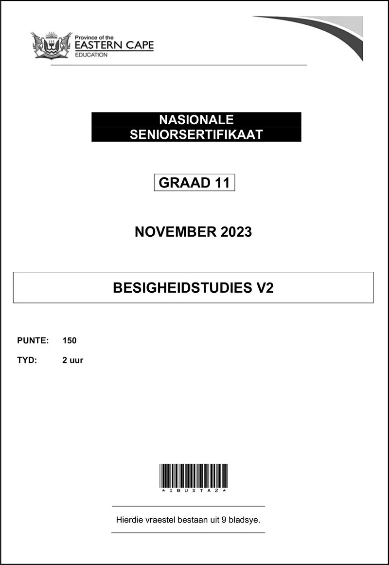 Bus Studies P2 Gr11 QP Nov 2023 Afr D