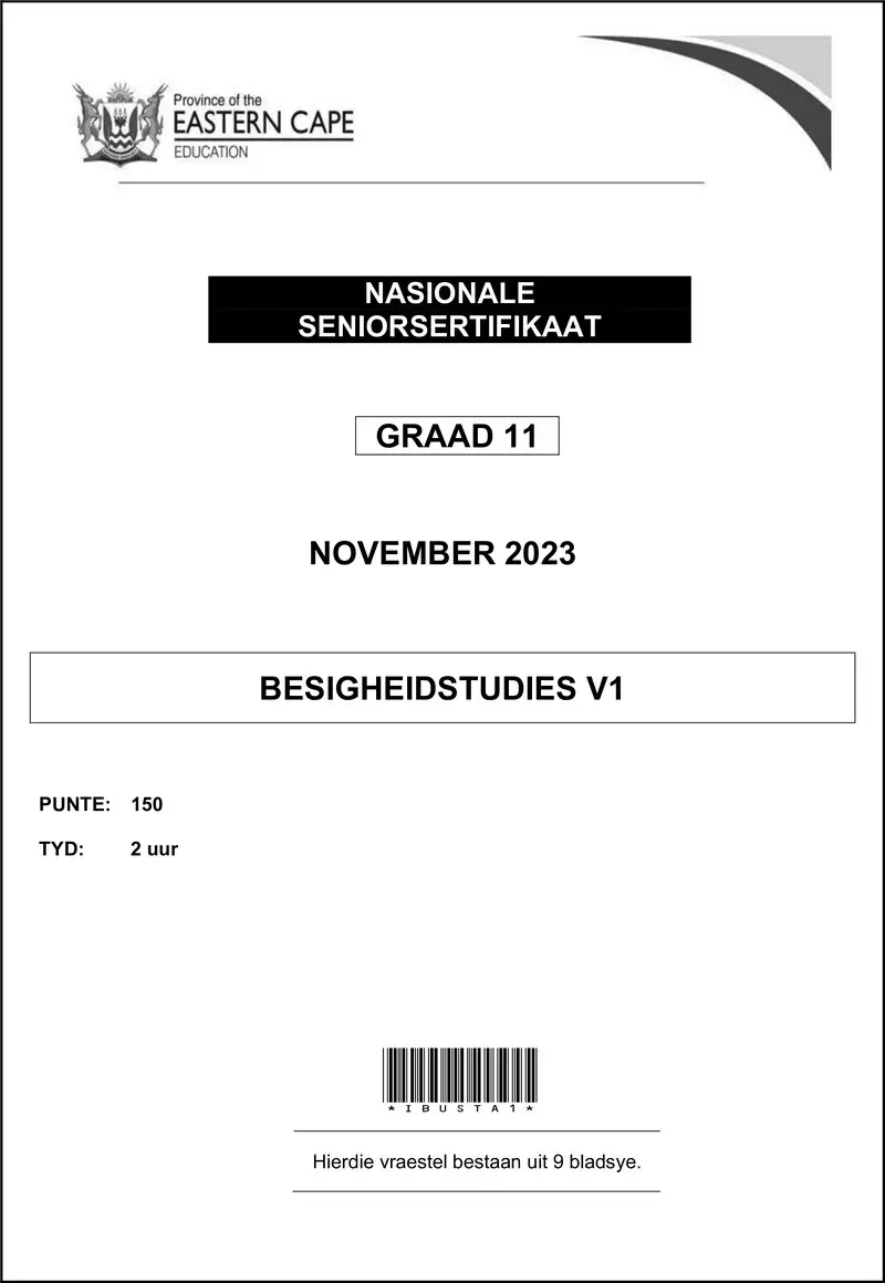 Business Studies P1 Gr11 QP Nov2023 Afr D