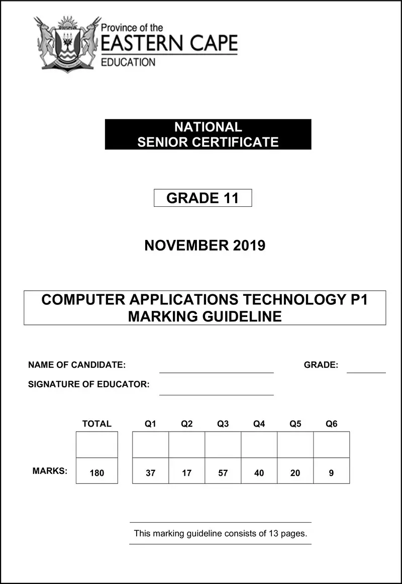 Cat P1 Memo Gr11 Nov 2019 Eng D