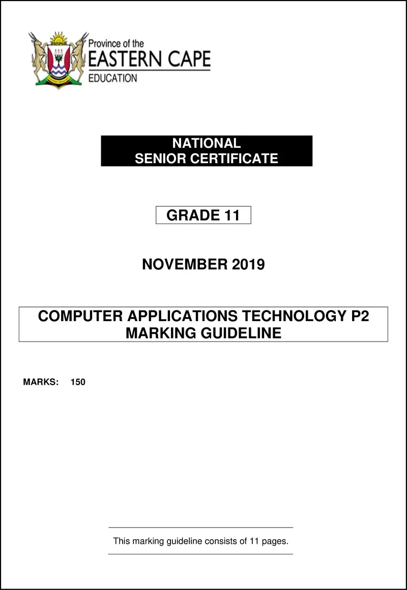 Cat P2 Gr11 Memo November 2019 Eng