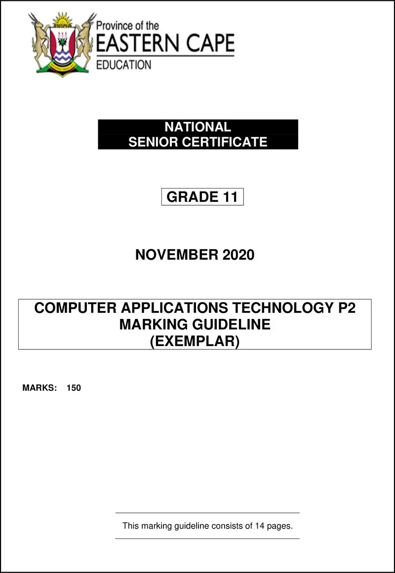 Cat P2 Gr11 Memo November 2020 Eng