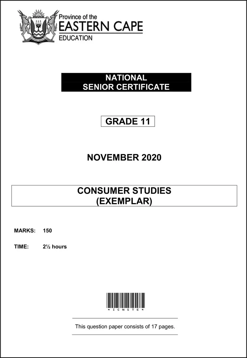 Consumer Studies Gr11 QP Memo Nov2020 Eng D