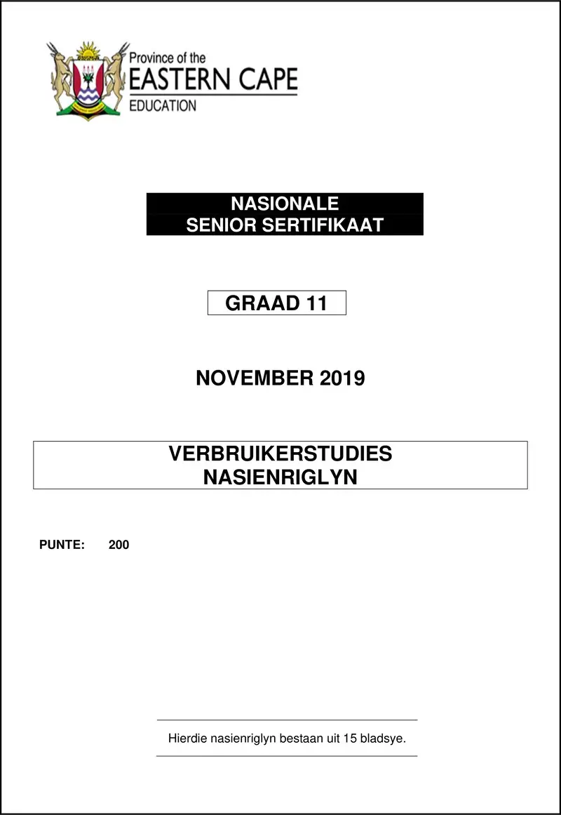 Consumer Studies Memo Gr11 Nov 2019 Afr