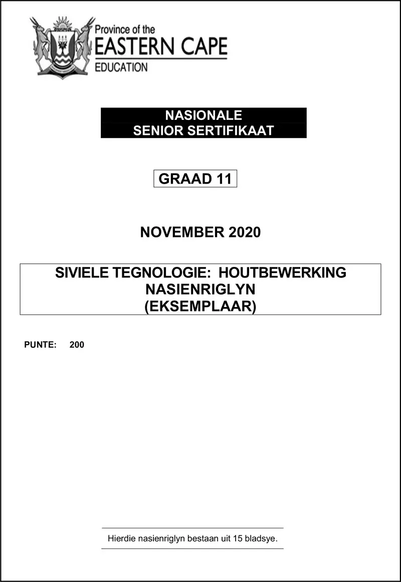 Grade 11 Siviele Tegnologie past paper 2020 – cvlt gr11 memo nov2020 afr d