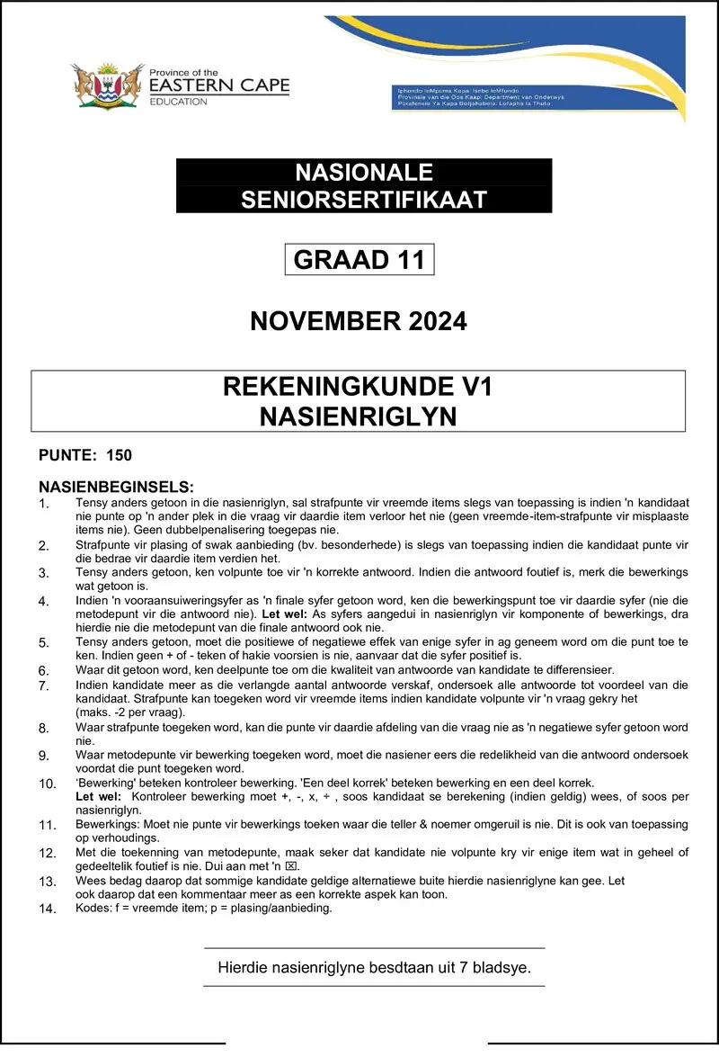 Grade 11 Accounting past paper 2024 – ec accounting p1 gr11 mg nov 2024 afr