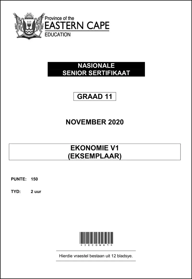 Econ P1 Gr11 QP Memo Nov2020 Afr D