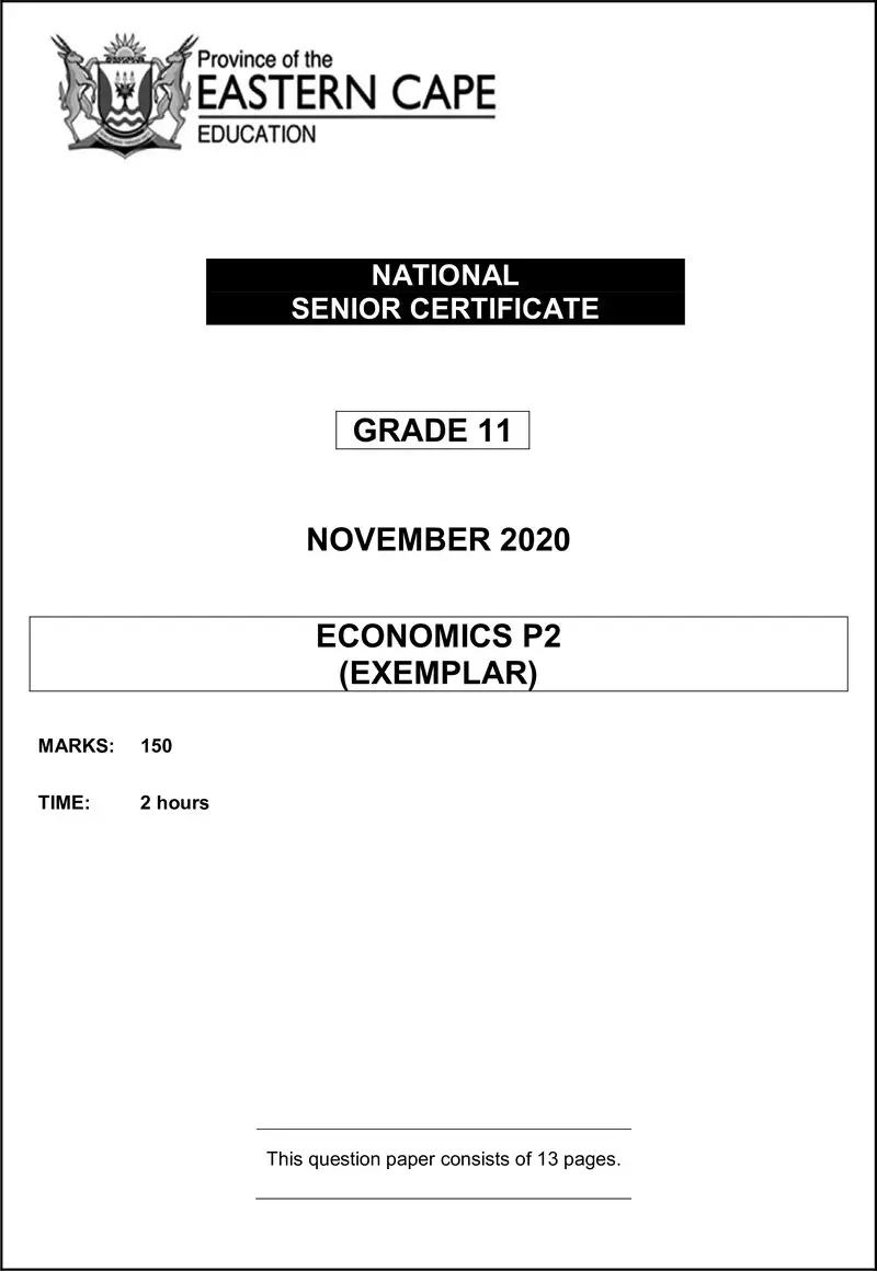 Grade 11 Economics past paper 2020 – economic p2 gr11 qp nov2020 eng d