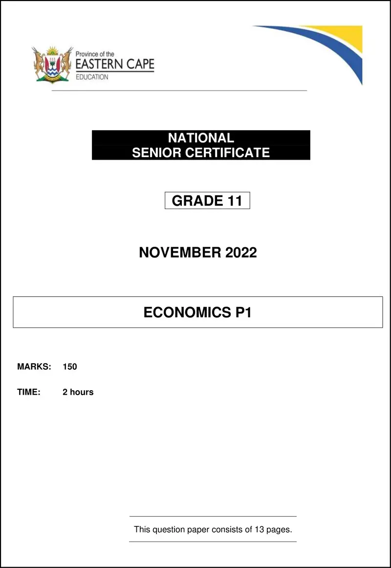 Economics P1 Gr11 QP Nov2022 Eng