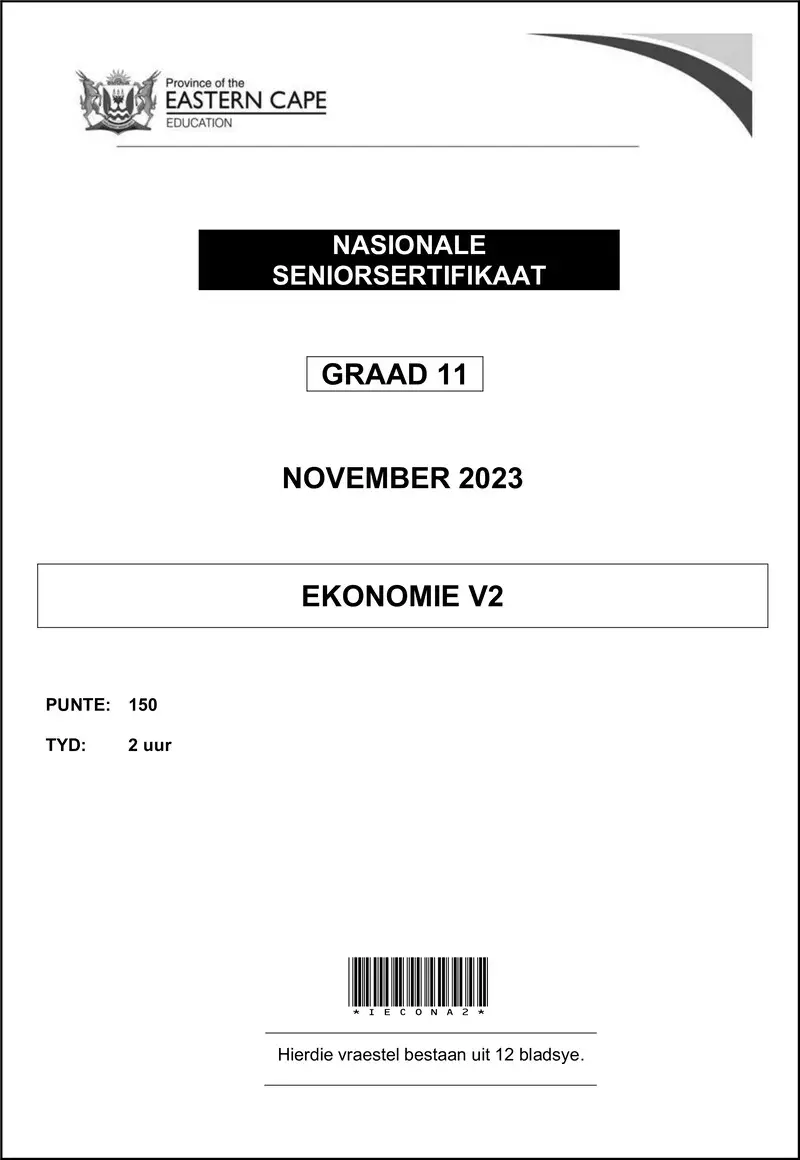Economics P2 QP Gr11 Nov2023 Afr D