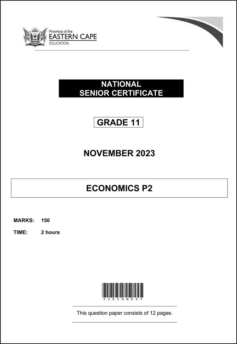 Economics P2 QP Gr11 Nov2023 Eng D
