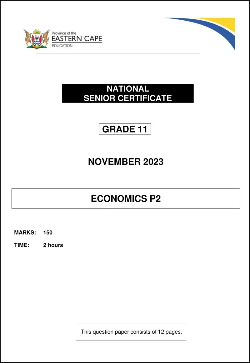 Economics P2 QP Gr11 Nov2023 Eng