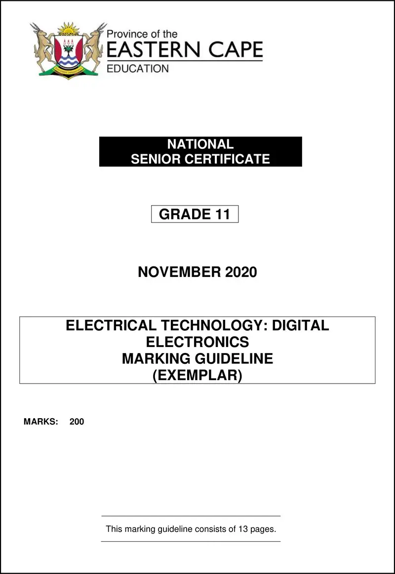 Elec Tech Gr11 Memo Nov2020 Digital Eng