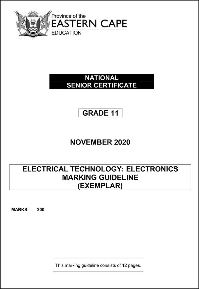 Elec Tech Gr11 Memo Nov2020 Electronics Eng D