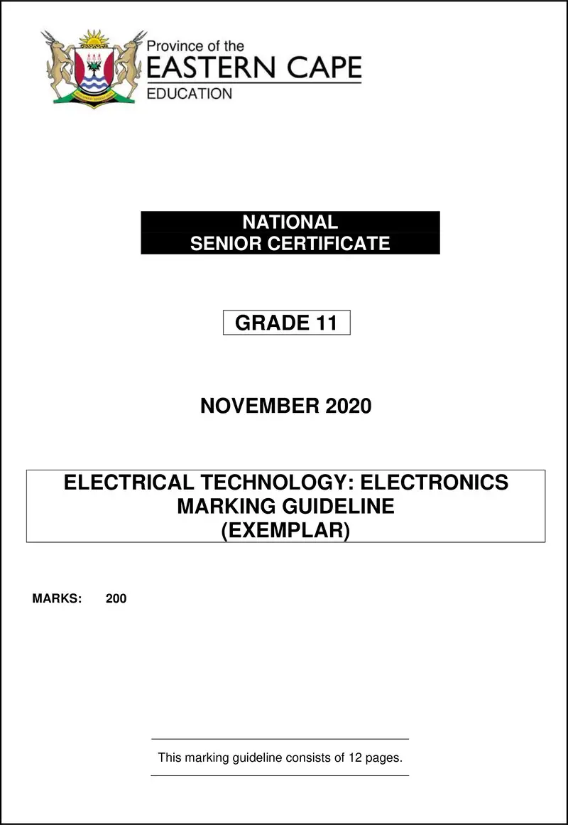 Elec Tech Gr11 Memo Nov2020 Electronics Eng