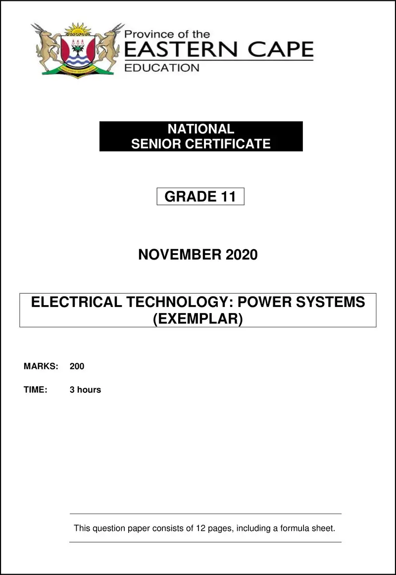 Elec Tech Gr11 QP Nov2020 Power Eng