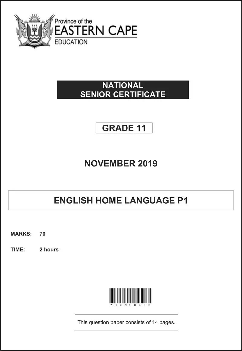 Eng Hl P1 Gr11 QP Nov2019 D