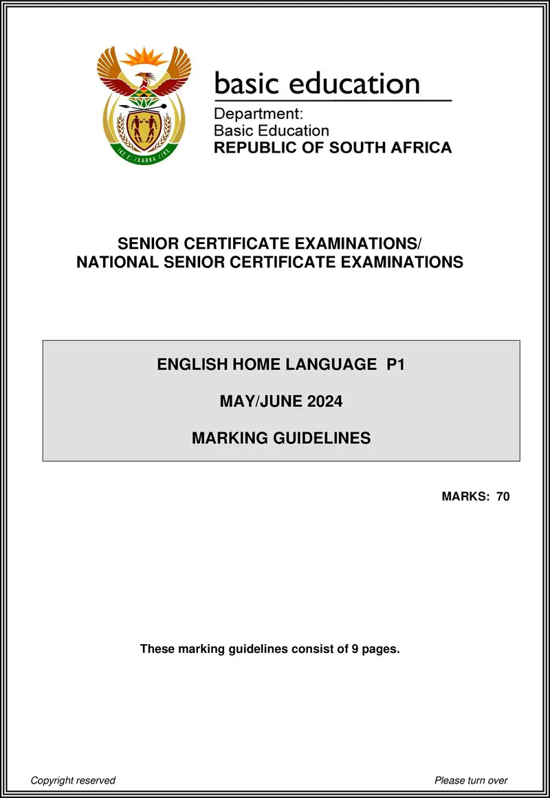 Eng Hl P1 May June 2024 Mg
