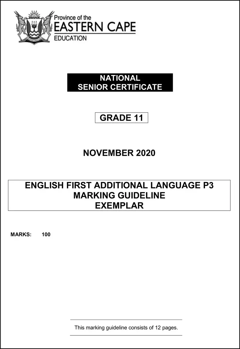Engfal P3 Memo Gr11 Nov 2020 D