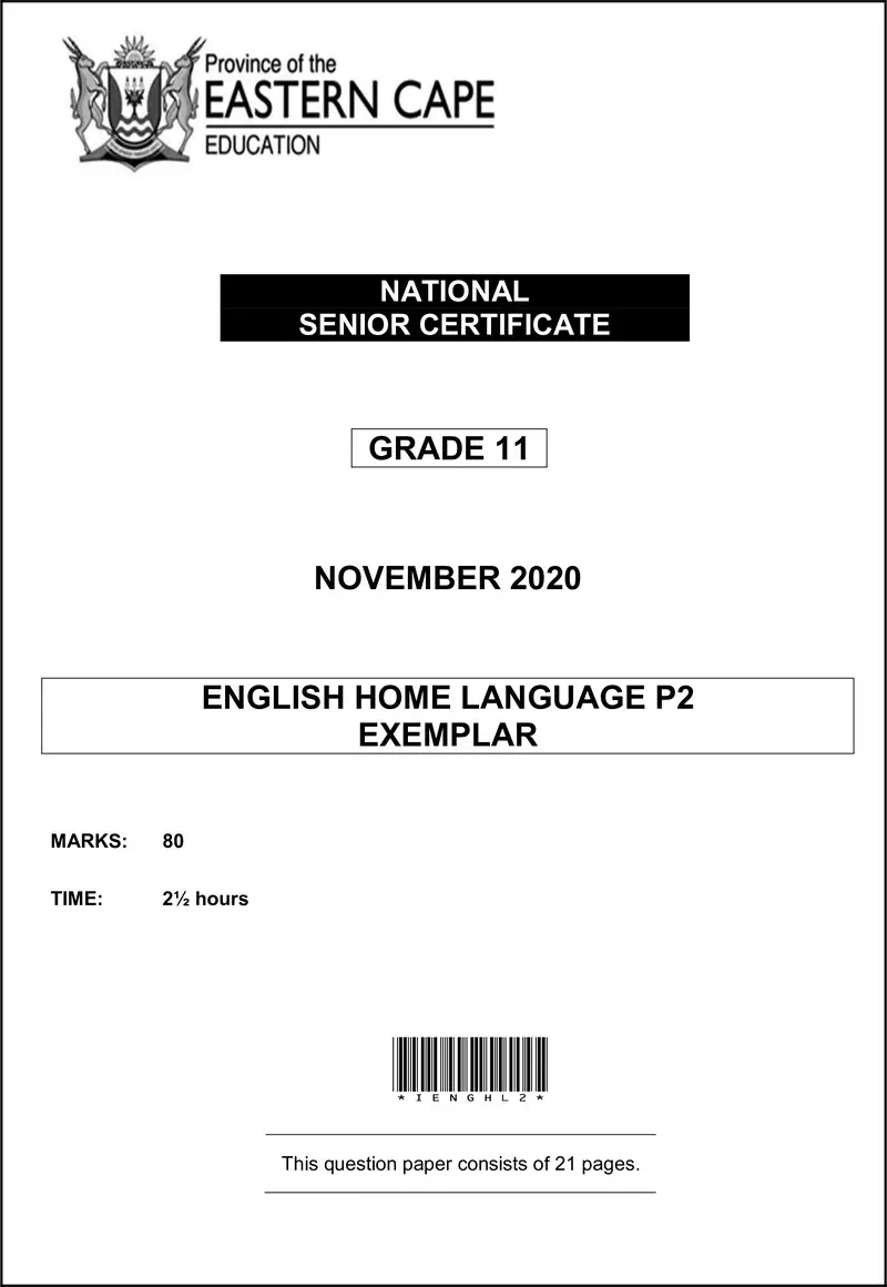 Grade 11 English past paper 2020 – enghl p2 gr11 qp memo nov2020 d