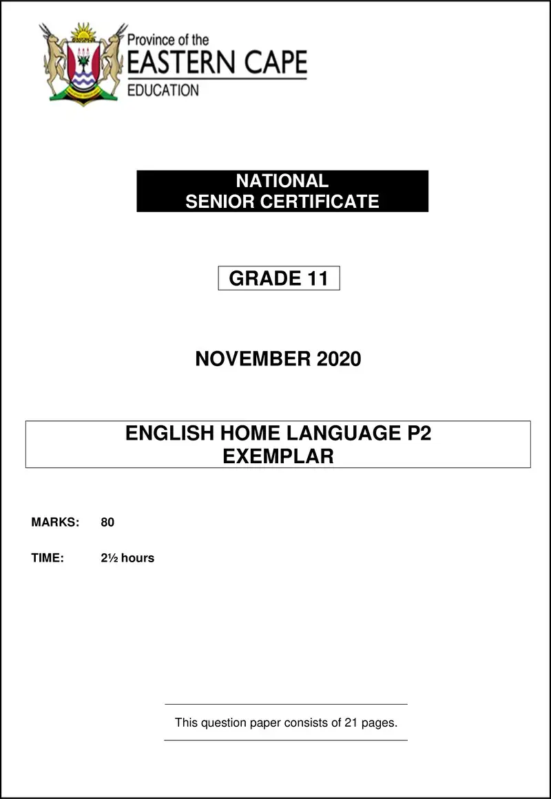Grade 11 English past paper 2020 – enghl p2 gr11 qp nov2020
