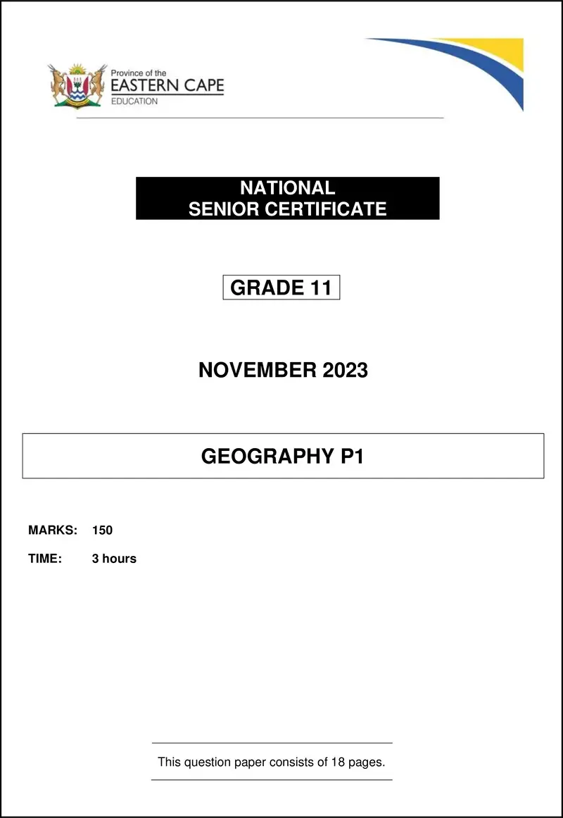 Geography P1 Gr11 QP Gr11 Nov 2023 Eng