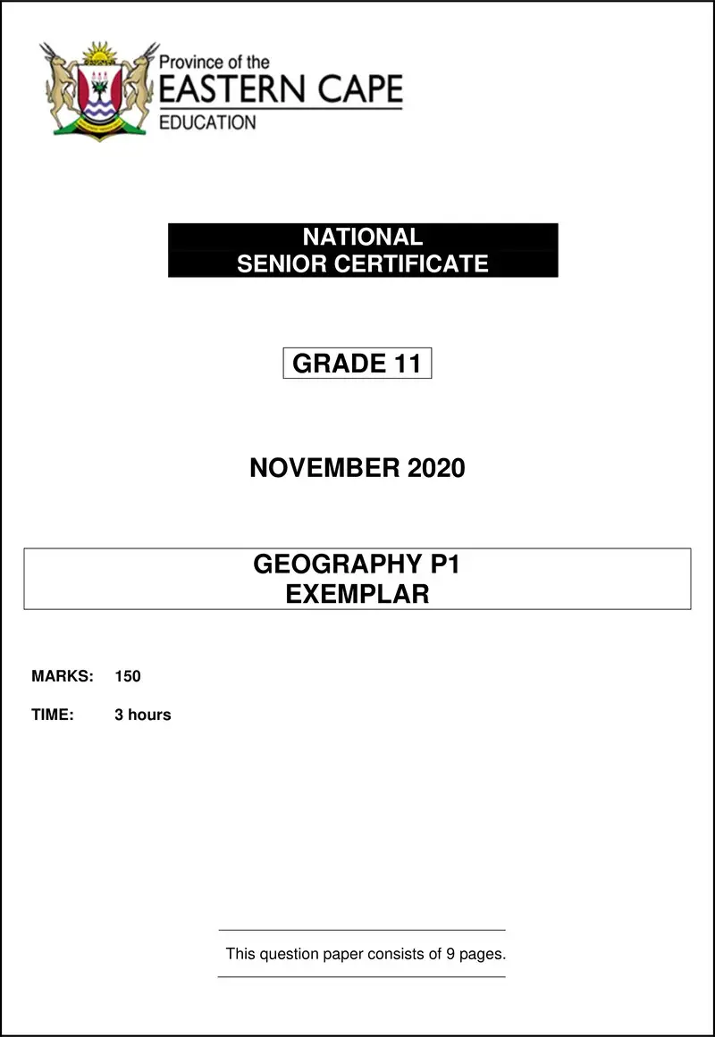 Grade 11 Geography past paper 2020 – geography p1 gr11 qp nov2020 eng