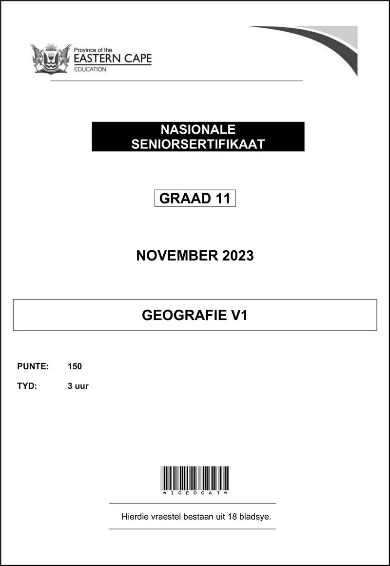 Geography P1 QP Gr11 Nov 2023 Afr D
