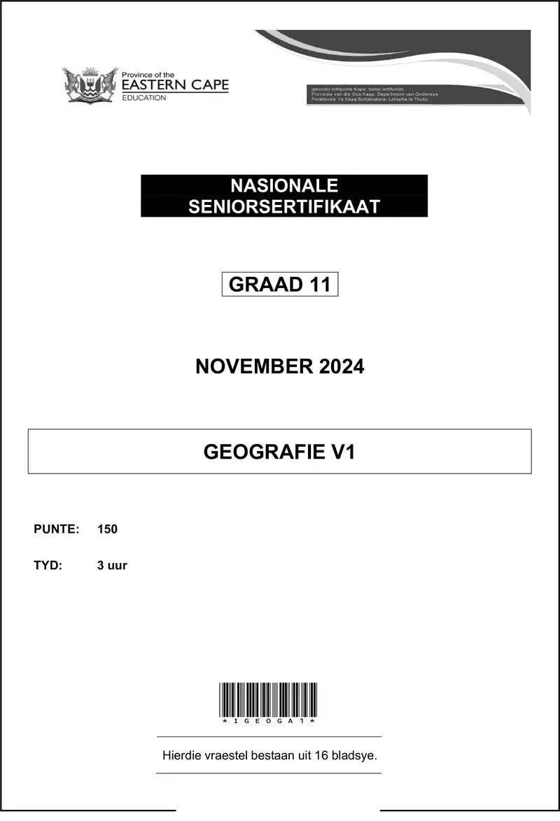 Grade 11 Geography past paper 2024 – geography p1 qp gr11 nov 2024 afr d