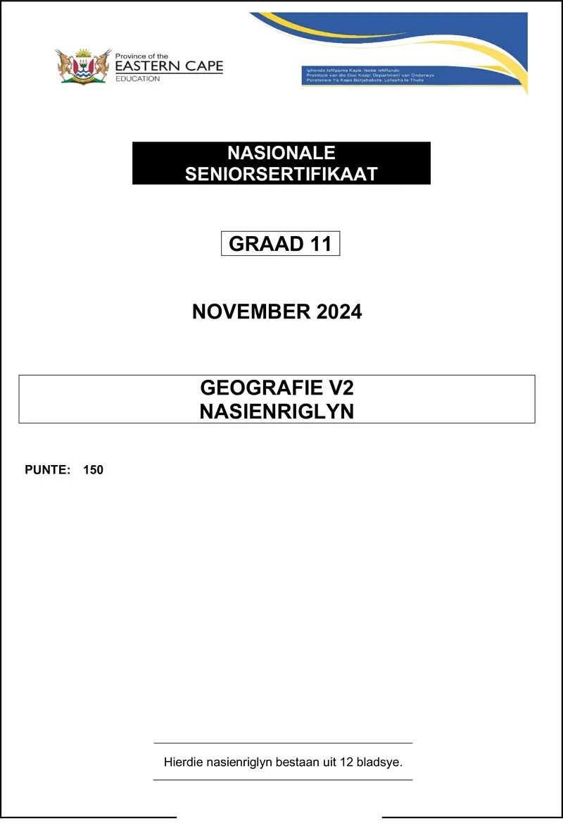 Geography P2 Gr11 Memo Nov2024 Afr