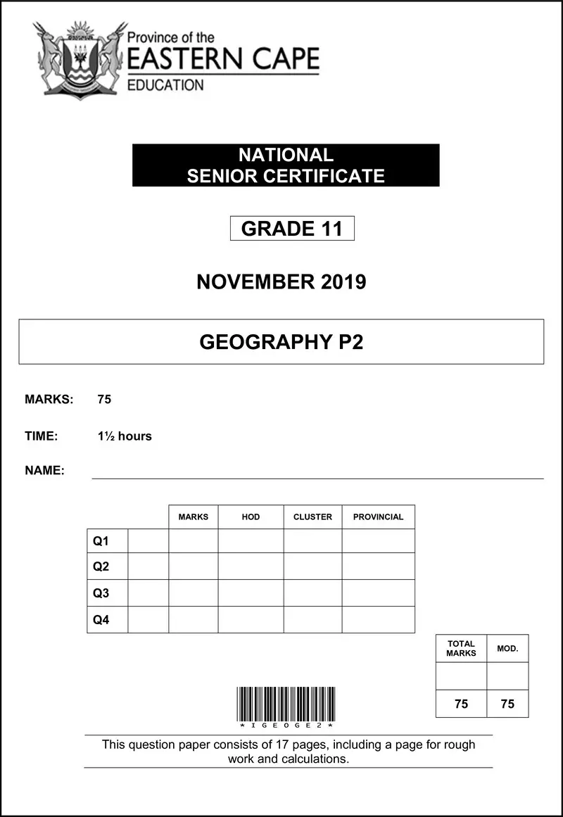 Geography P2 Gr11 QP Nov 2019 Eng D