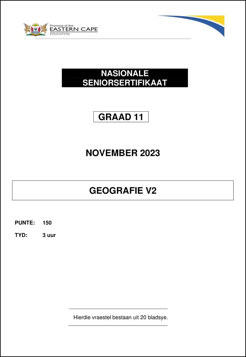 Geography P2 Gr11 QP Nov2023 Afr