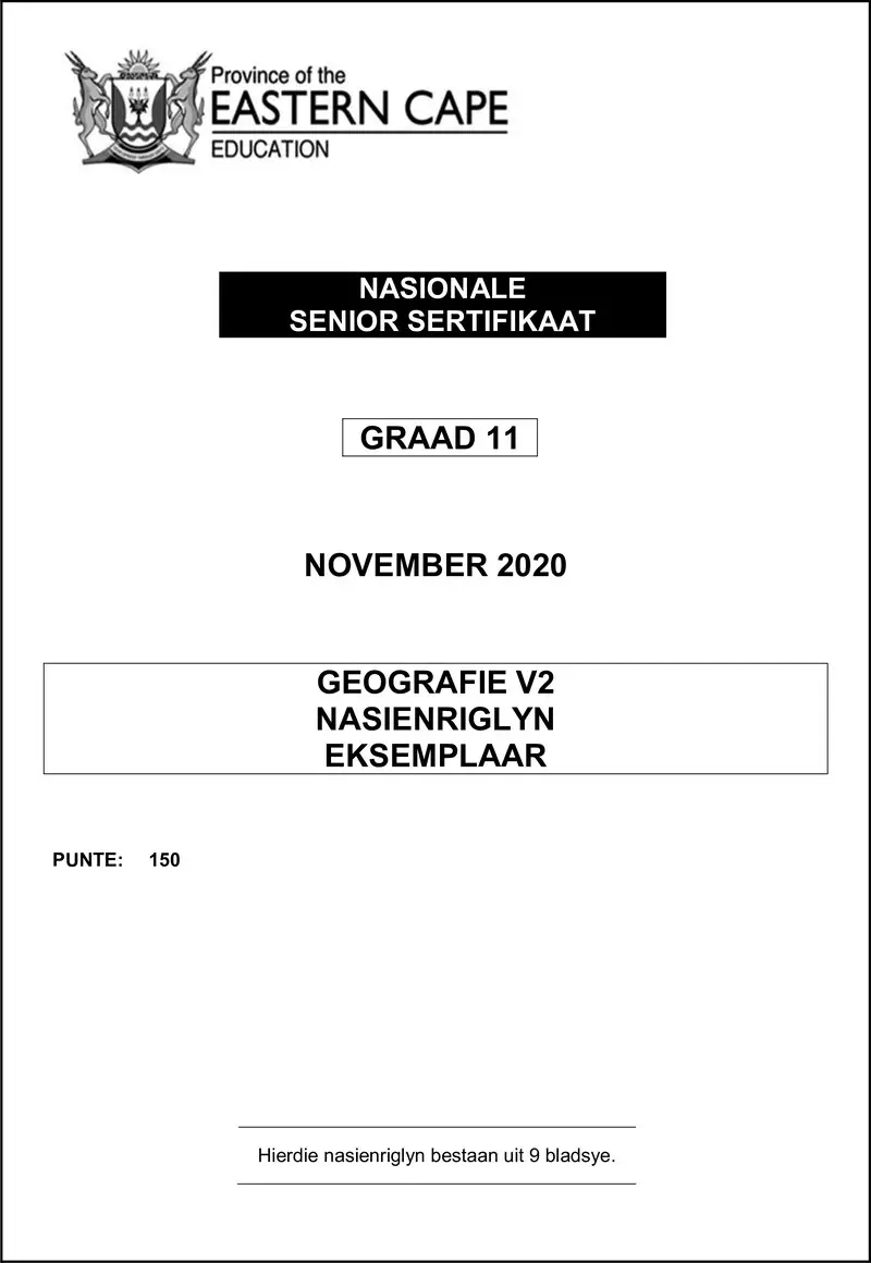 Grade 11 Geography past paper 2020 – geography p2 memo gr11 nov2020 afr d