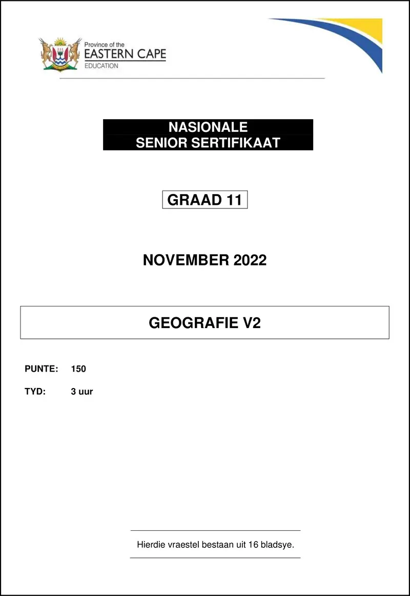 Geography P2 QP Gr11 Nov2022 Afr Final