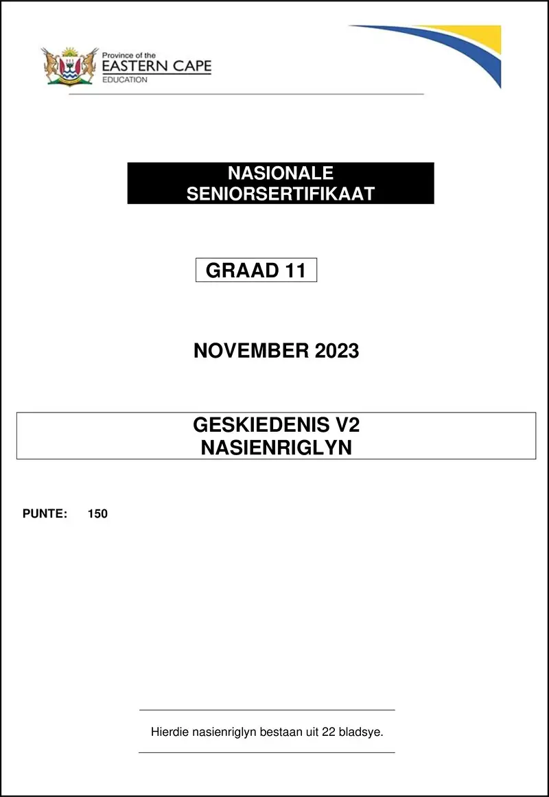 History P2 Gr11 Memo Nov2023 Afr