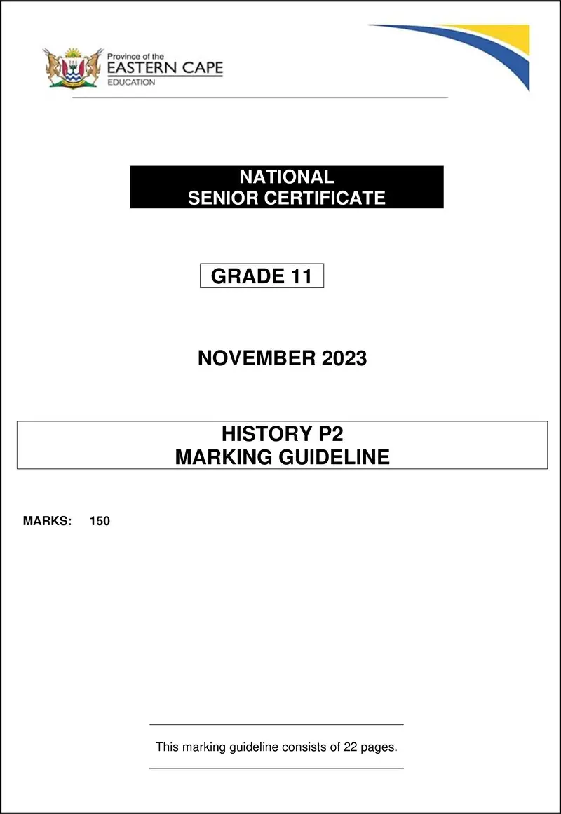 History P2 Gr11 Memo Nov2023 Eng