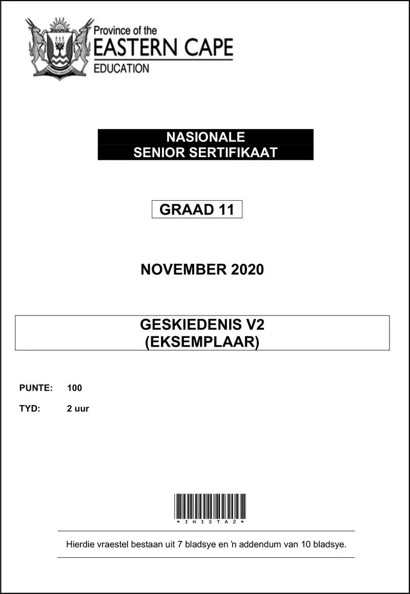 Grade 11 History past paper 2020 – history p2 gr11 qp nov2020 afr d