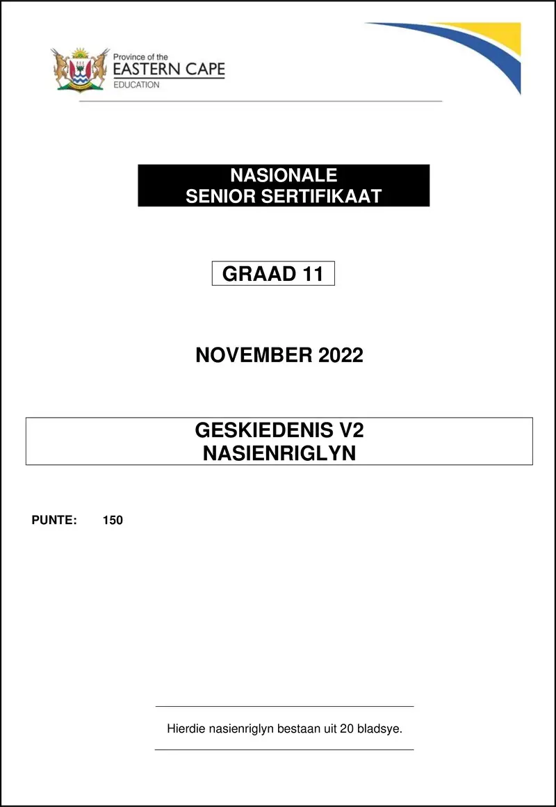 History P2 Memo Gr11 Nov2022 Afr