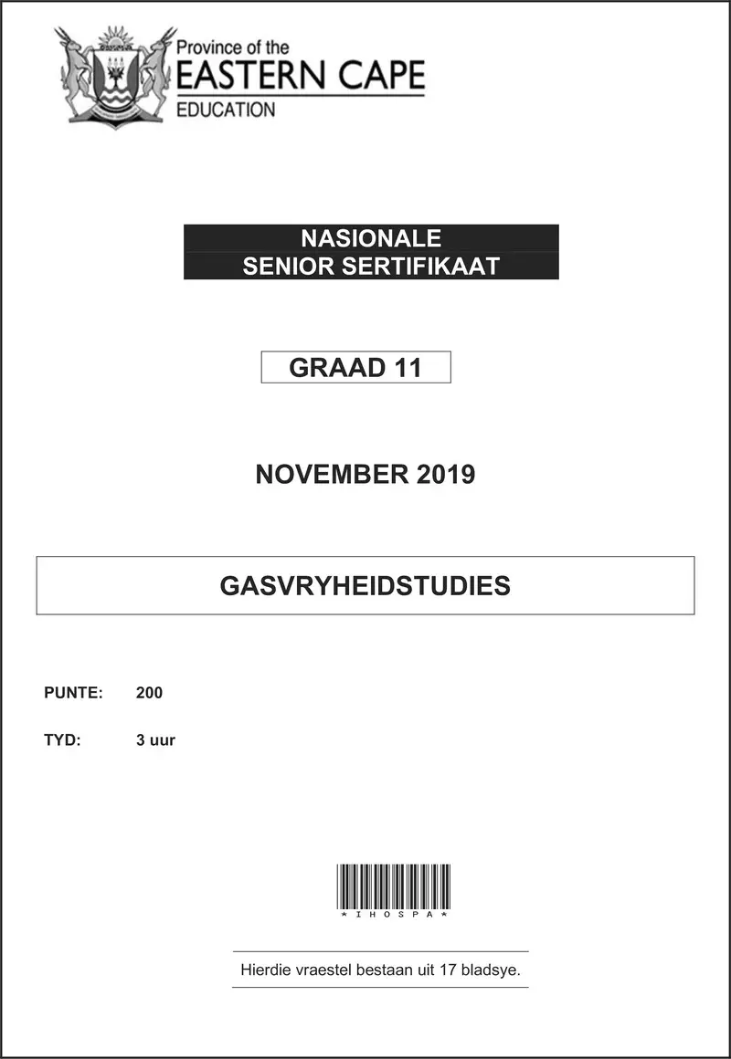 Grade 11 Afrikaans past paper 2019 – hospitality studies qp gr11 nov2019 afr d