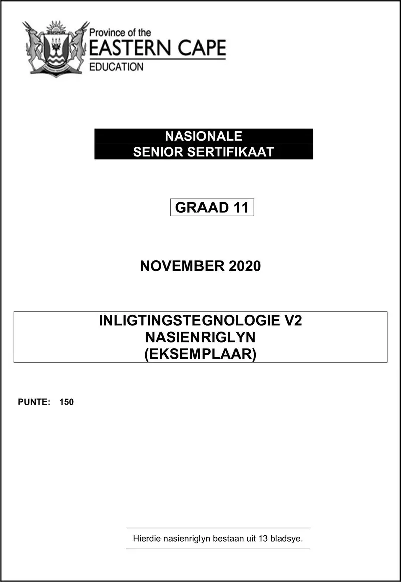 It P2 Gr11 Memo Nov2020 Afr D